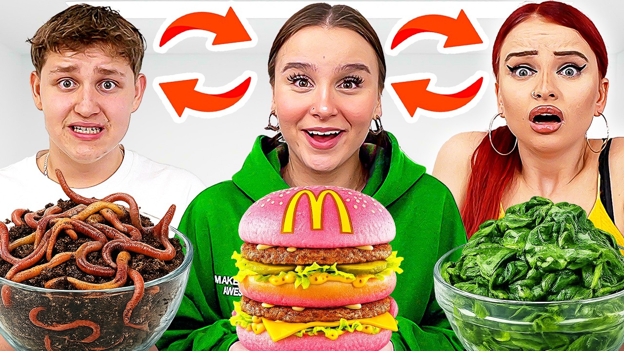 24 Stunden ESSEN TAUSCHEN 🤯 🔁 (mit Geschwistern)