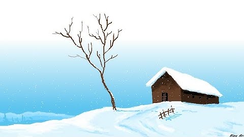 How to Draw in Ms Paint | Snowfall Drawing | drawing in paint in computer | paint in computer