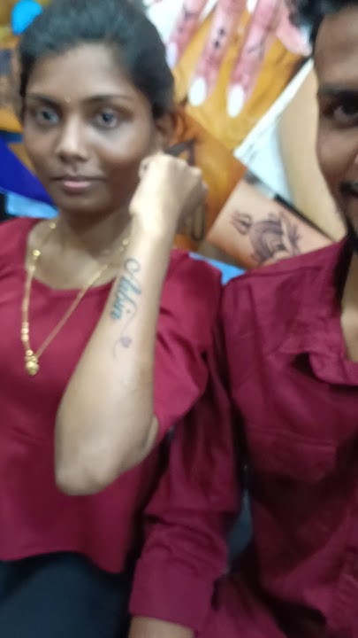  couples..🔥😍 name tattoo Samson tattoo velankanni #shorts #shortvideo # ...