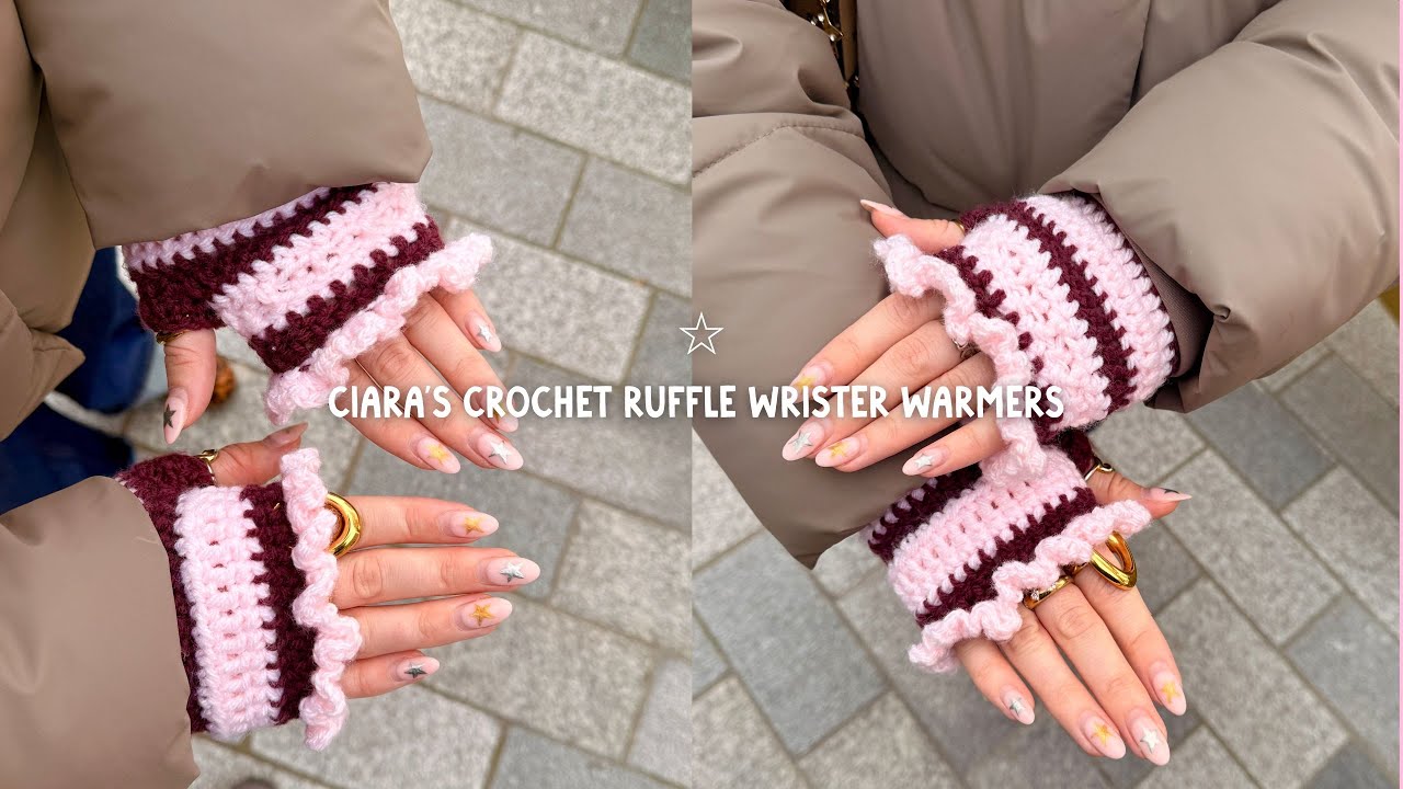 Ciara's crochet ruffle wrist warmers