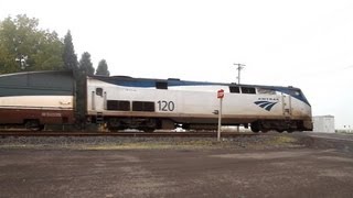 Amtrak 120 leads Amtrak Cascades 504 @ Brooks, Oregon 11.9.11
