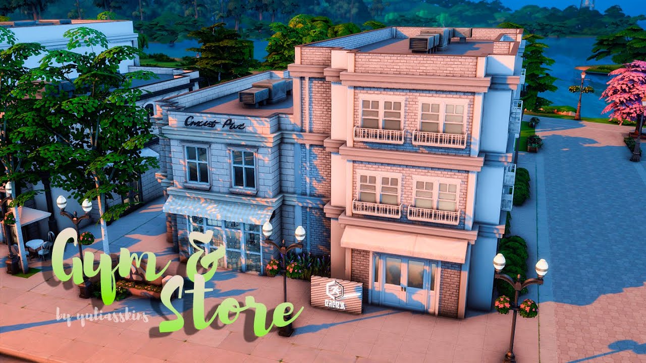 Спортивный зал и магазин | Строительство | Gym and shop | Building NoCC | The Sims 4