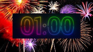 1 Minute Timer Fireworks Ending One Minute Countdown 60 seconds