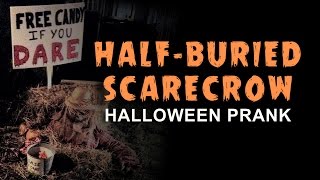 Half-Buried Scarecrow Halloween Prank