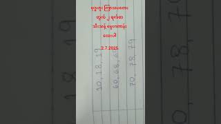 2.7.2025 ဗုဒ္ဓဟူး နေနဲ ကြာသပတေး၂ရက်စာဘဲ‌ေနာ် ချစ်မိတ်ဆွေများပေါက်ကျပါစေဗျာ အောင်ပန်းဆင်မြန်းပါဗျာ။