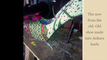 Shoe wrapping with ankara fabric