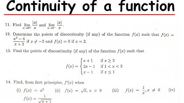 Limits and continuity of a function class 2