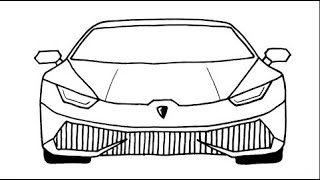Çok Kolay Lamborghini Araba Çizimi - Kolay Spor Araba Nasıl Çizilir - How To Draw A Lamborhini Car