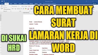 Cara Membuat Surat Lamaran Kerja Di Microsoft Word || Mahir Office screenshot 1