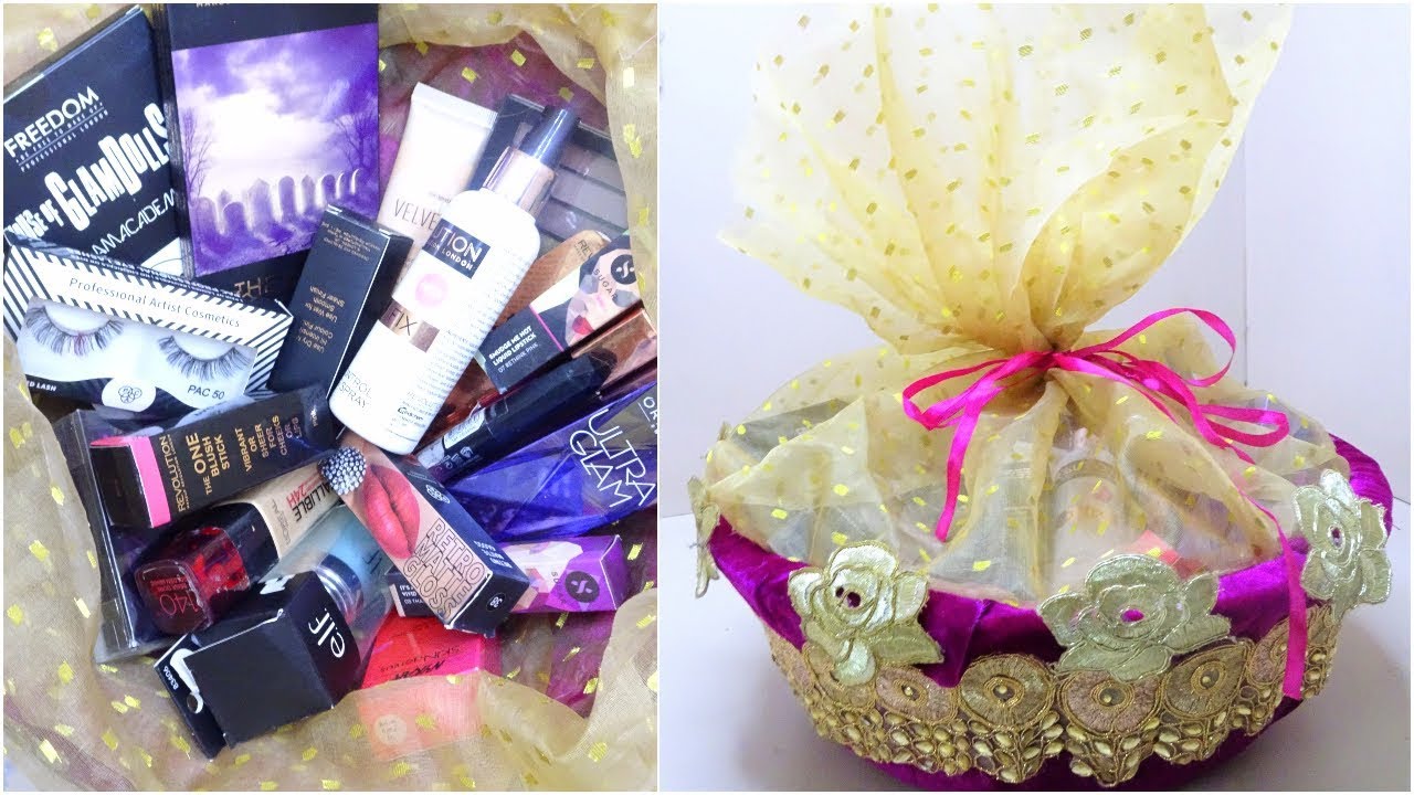 How To Gift Basket For Makeup Karwachauth Wedding Diwali