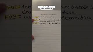 Dementia Code Categories Don’t mess this up!