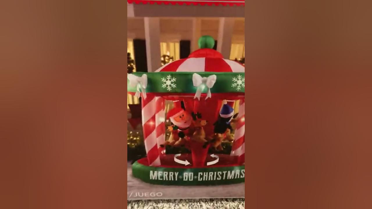 Gemmy Christmas Animated Airblown Inflatable New For 2020 Carousel Blow