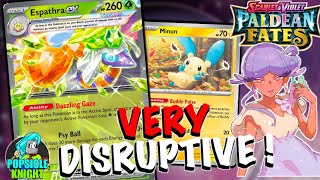 ESPATHRA ex : Disrupt Opponent's Attack Energy Requirement ! PTCGL Gameplay (Pokemon PALDEAN FATES)