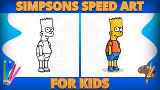 How to Draw Bart Simpson Easy | Simpsons Speed Art for Kids | Learn with FIFI