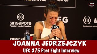 Full Joanna Jedrzejczyk UFC 275 Post Fight Interview Reacts to KO loss over Zhang Weili