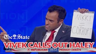 Gop Debate Vivek Ramaswamy Ron Desantis Take Shots At Nikki Haley Over Corporate Donors