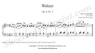 Schubert : Waltz Op. 9, D 365, No. 3