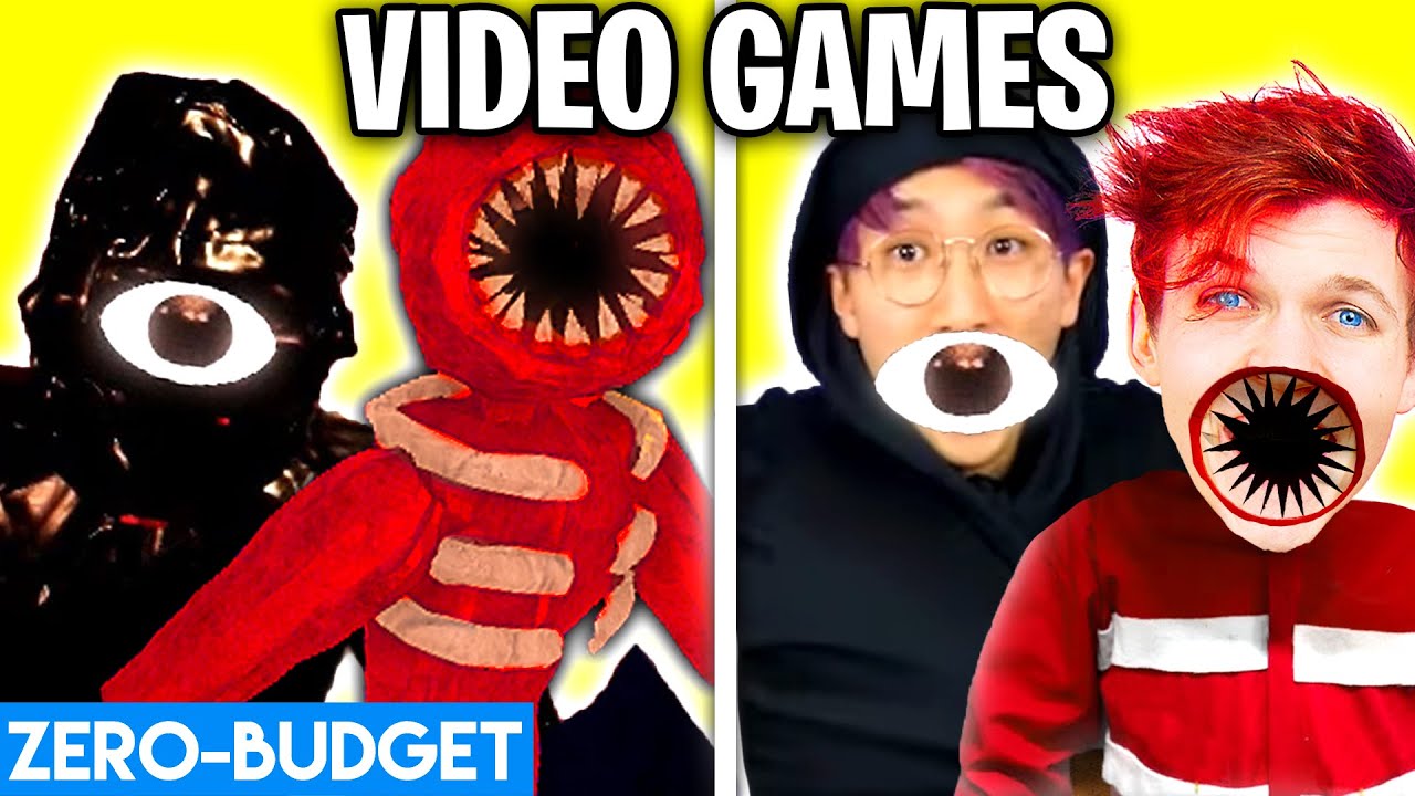 ⁣SCARY VIDEO GAMES WITH ZERO BUDGET! (ROBLOX DOORS, POPPY PLAYTIME, & MORE PARODIES!)