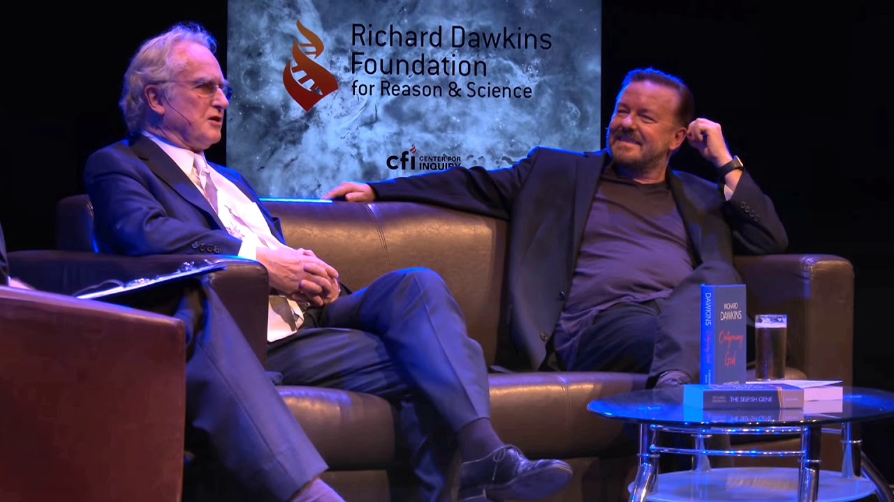 Richard Dawkins recites fifth philosopher's song to Ricky Gervais - YouTube