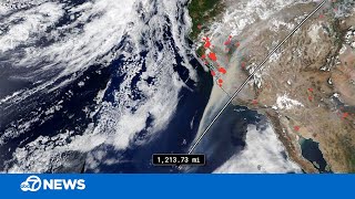 1,214mile smoke plume from California wildfires as seen from space
