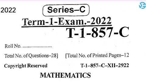 MATHS | HPBOSE 12th term-1 question paper 2022 | STUDY GUIDE #studyguide