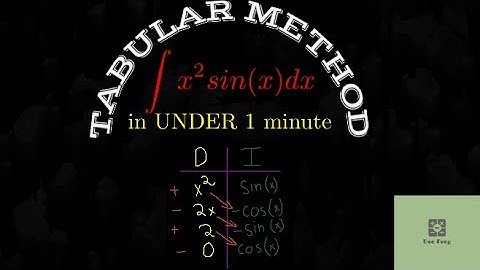 Dxe Prep Calculus: Tabular Method for Integration by Parts(1/3)