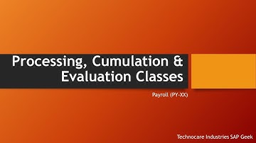 Processing classes, Cumulations & Evaluation classes