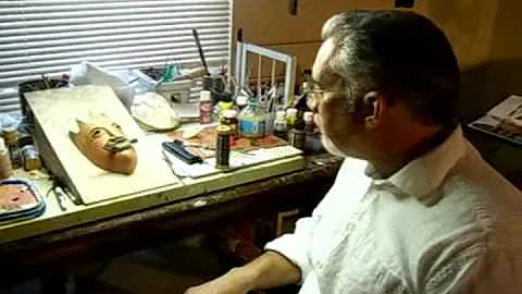 Artist David Mello at home in his studio
