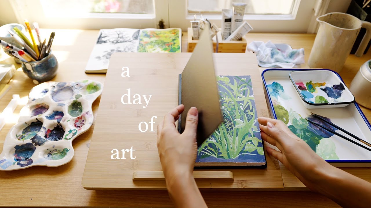 New Sketchbook, New Art Supplies 🍂 oil & gouache | ASMR