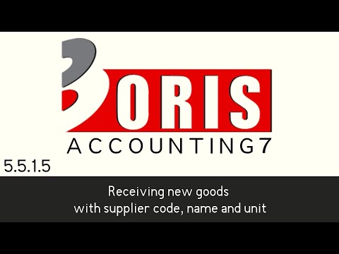 Oris Accounting 7 - Receiving new goods with supplier code, name and unit (5.5.1.5)