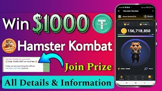 Hamster Kombat $10000Usdt Giveaway Airdrop | How To Participate Hamster Kombat $10k Giveaway Prize