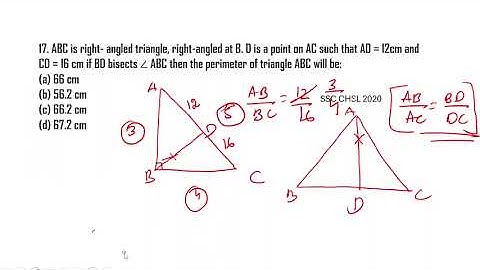 ABC is right  angled triangle, right angled at B  D is a point on AC such that AD = 12cm