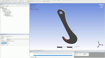 Using symmetry to analyse a 2D hook in ANSYS
