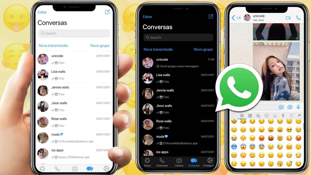 SAIU! NOVA ATUALIZAÇÃO DO WHATSAPP IGUAL IPHONE iOS 15 NO ANDROID 2021 ...