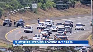 6 children, 3 adults hospitalized in H-2 Freeway collision near Waipio