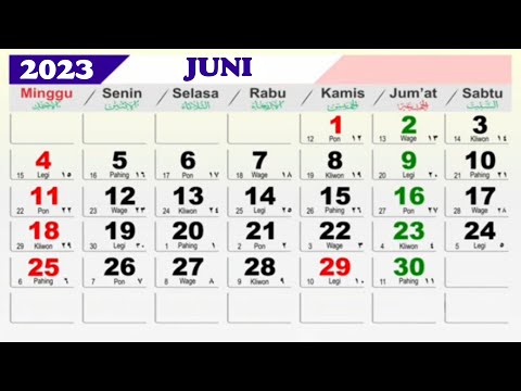 Kalender Bulan Juni