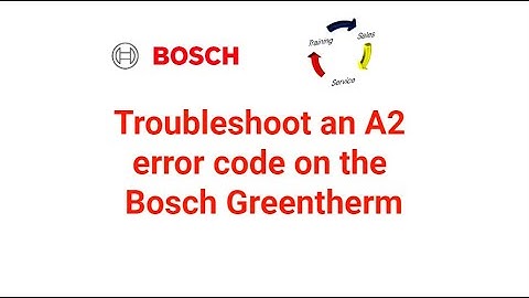 Troubleshoot an A2 error code on the Bosch Greentherm