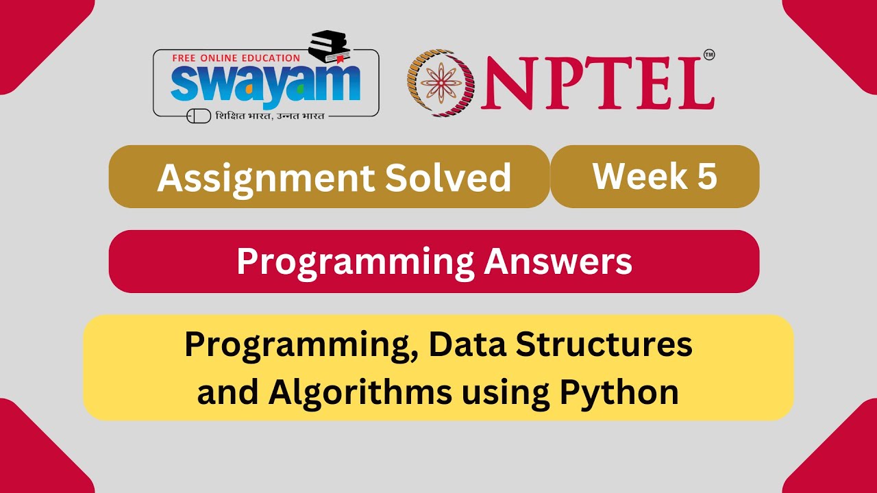 CODE || Programming, Data Structures And Algorithms Using Python Week 5 ...