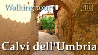 Calvi dell'Umbria (Umbria), Italy【Walking Tour】History in Subtitles - 4K