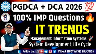 IT Trends Important Questions🔥 | MIS, SDLC &amp; Data Analysis Tools | PGDCA/DCA Exam 2026