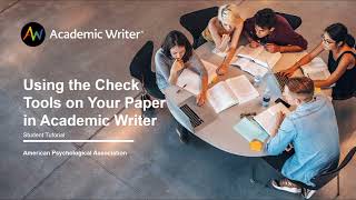 Using Academic Writer Check Tools