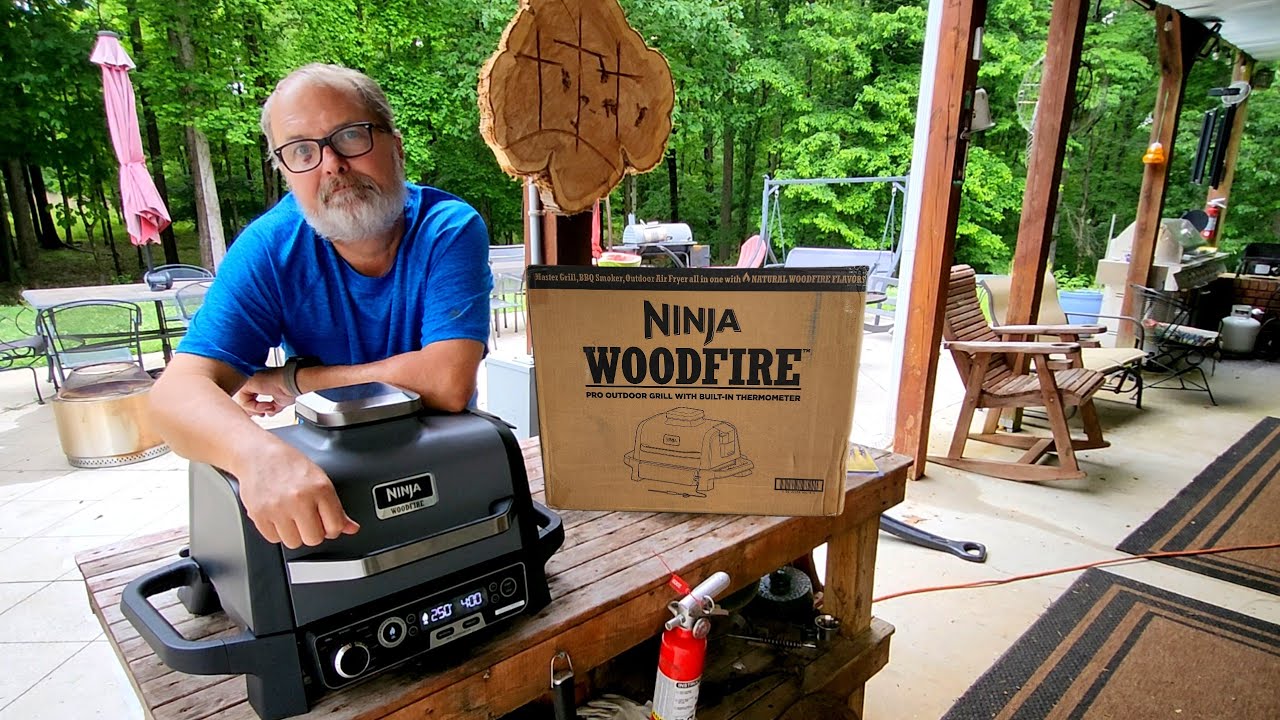 Ninja Woodfire Pro Outdoor Grill Smoker Air Fryer Whole Chicken 