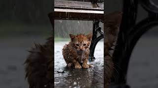 Tiny Paws, Heavy Rain #asmr #shorts #nature