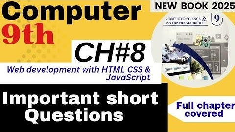 Class 9 computer New Book | Chapter 8 | important short questions | 9th computer important questions