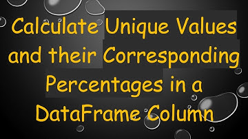 Calculate Unique Values and their Corresponding Percentages in a DataFrame Column