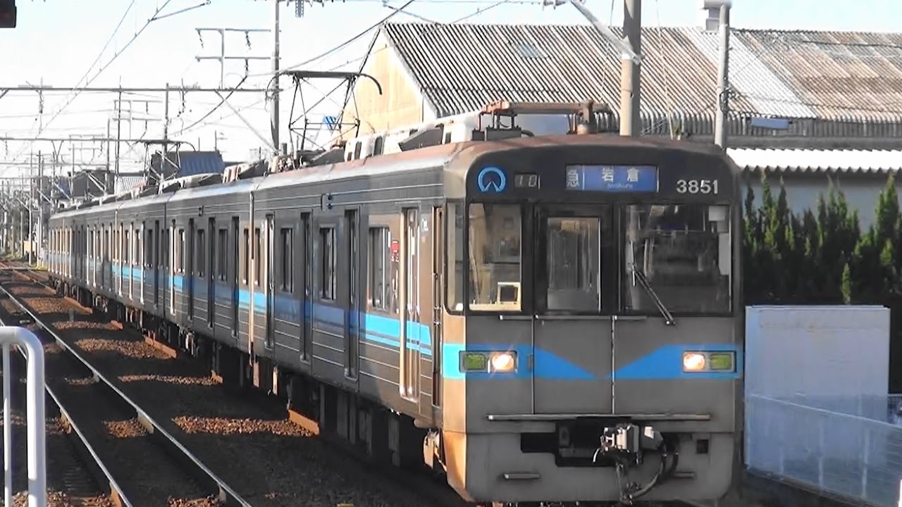 名古屋地下鉄鶴舞線3050形 名鉄犬山線大山寺駅を通過する急行岩倉行き