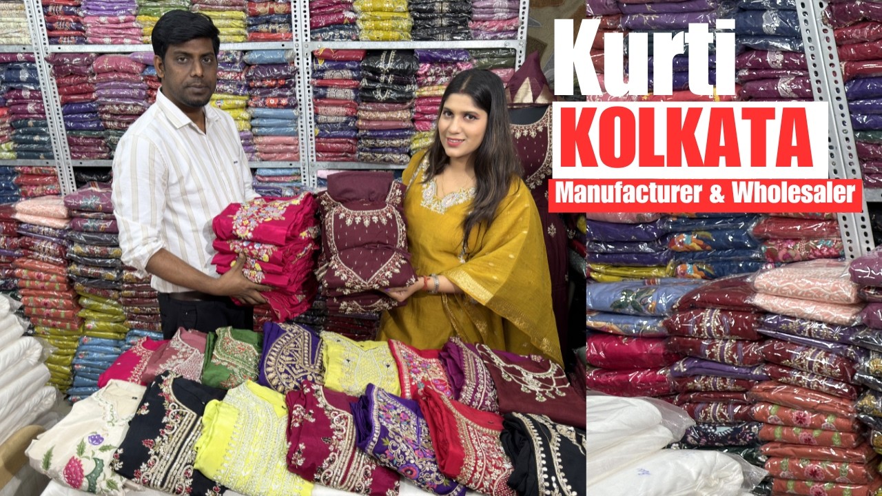 Kota 3pc/ Pure Mul Chanderi Frock & Handwork Kurti dupatta Set Manufacturer & Wholesaler in Kolkata