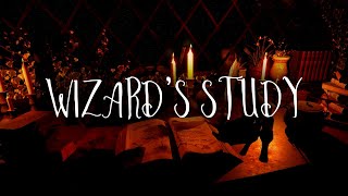 Wizard's Study | Piano Rain Ambience | Dark Academia