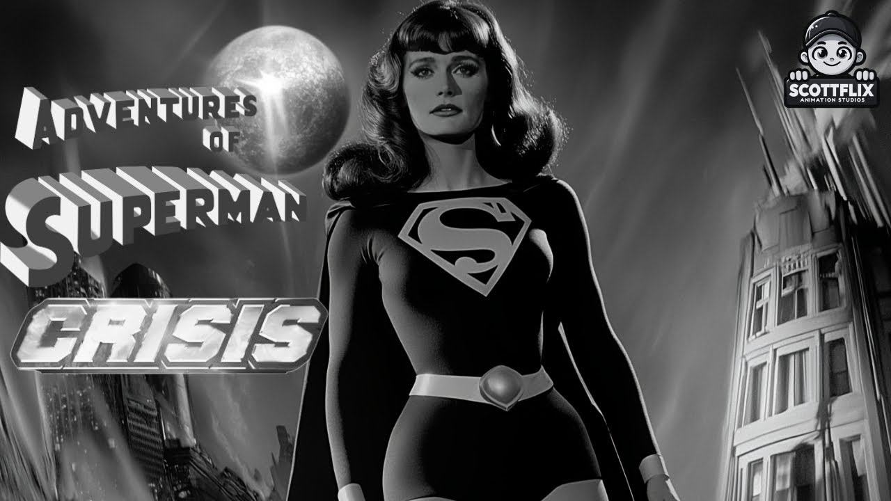 Adventures Of Superman Crisis 1950s Retro AI Trailer Starring George Reeves, Margot Kidder and Tobey
