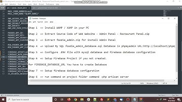 FOODIE - Setup Foodie Admin Panel + Firebase Database